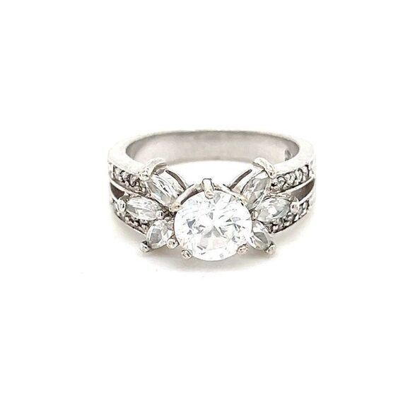 Sparkling Cz Silver Plated Ring - Picture 1 of 8
